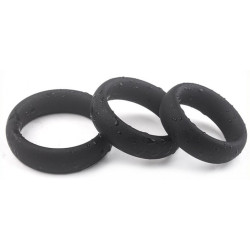 Generique Kit de 3 cockrings silicone Thick Set